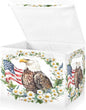 senya July Fourth Baskets Collapsible Storage Bins with Lids, Daisy Flower American Flag Bird Storage Boxes Clothes Baskets for Organizing