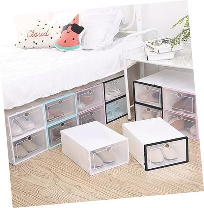 Outanaya 6pcs Door Shoe Organizer Thickened Plastic Storage Bins Shoe Boxes Storage Box Container Closet Organizers