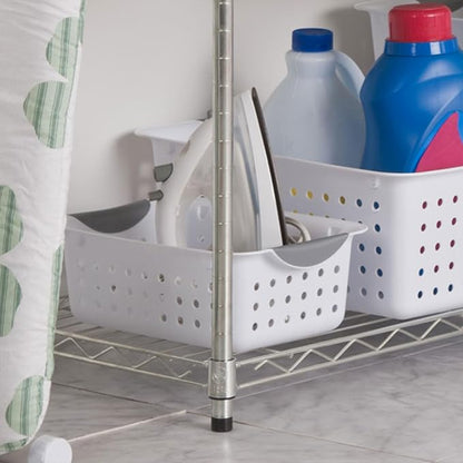 Sterilite Small Ultra Basket, Storage Bin to Organize Closets, Cabinets, Pantry, Shelving and Countertop Space, White, 36-Pack