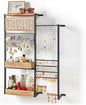 Pinzoveco Hanging Jewelry Organizer Wall Mounted, Large Hanging Jewelry Organizer Holder for Necklaces,Bracelest,Earrings,Rings,Watched,Makeup & Perfume (Black)