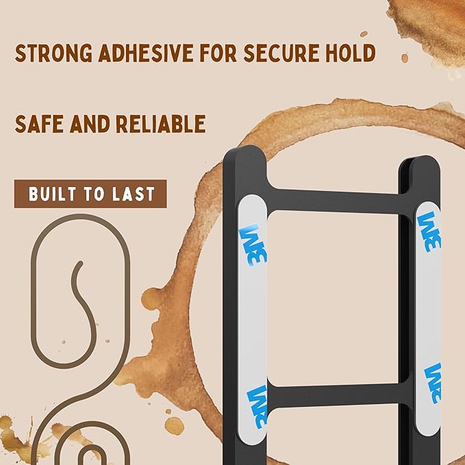 Adhesive Coffee Pod Holder for Nespresso VertuoLine, Holds 20 Capsules - Wall or Cabinet Mounted Coffee Capsule Rack with Strong 3M Adhesive Strips, Vertical or Horizontal Mount