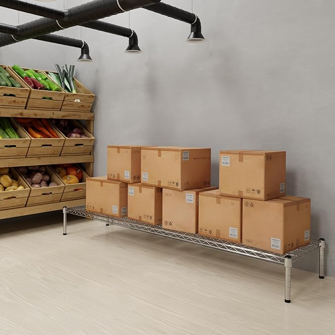 18" Deep x 72" Wide x 8" Height Wire Shelving Kit | 1-Tier | NSF Commercial Storage Rack Unit