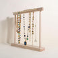 Medium necklace hanger shelf with 12 copper bars, Wooden jewelry storage organizer rack for hanger necklace bracelet, necklace display stand for boutique store【Maple】