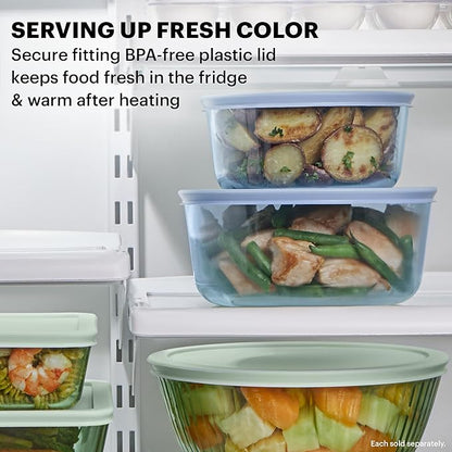 Pyrex Colors Tinted (6-PC Medium) Small/Medium Round Food Storage Container Set, Snug Fit Non-Toxic Plastic BPA-Free Lids, Freezer Dishwasher Microwave Safe, 2 Cup, 4 Cup & 7 Cup