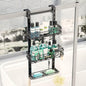 HapiRm 3 Tier Over the Door Shower Caddy, Hanging Shower Caddy with 16 Hooks and 2 Soap Holders, No Drilling Adjustable Hanging Bathroom Organizer - Black