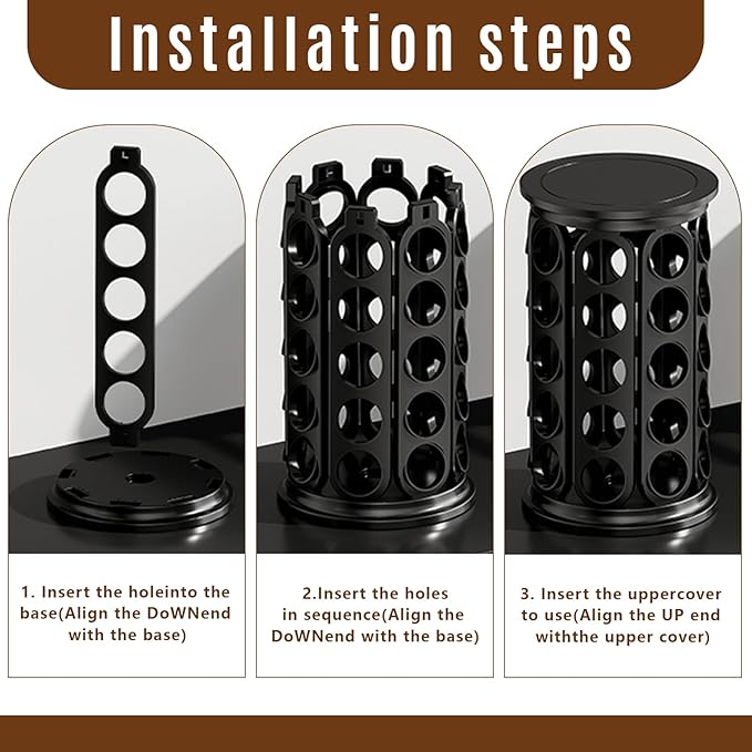 K Cup Holder, Coffee Pod Storage Carousel Holder Organizer Compatible with 40 Keurig K-Cup Pods, Home or Office Kitchen Counter Organizer