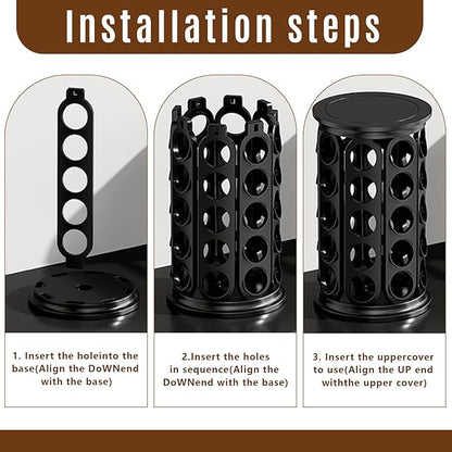 K Cup Holder, Coffee Pod Storage Carousel Holder Organizer Compatible with 40 Keurig K-Cup Pods, Home or Office Kitchen Counter Organizer