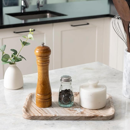 Koville Marble Tray, 12"x8" Natural Marble Vanity Tray for Countertop Bathroom Kitchen Dresser, Decorative Catchall Trays for Perfume Jewelry, Rectangular Stone Serving Tray（Palissandro）