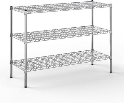 18" Deep x 48" Wide x 34" Height Wire Shelving Kit | 3-Tier | NSF Commercial Storage Rack Unit
