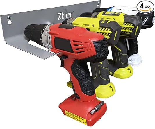 Ztorq Cordless Drill Tool Organizer - Drill Holder Storage Wall Mount Rack to optimize Garage Organization and Power Tool Storage