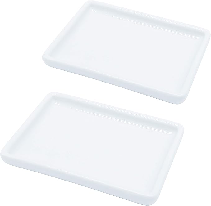 Ceramic Soap Dish for Shower 2 Pack Bar Soap Holder Palette for Watercolors Soap Tray