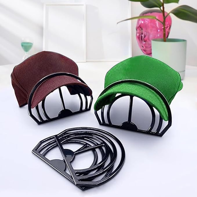 Cap Brim Bender 4PCS Baseball Hat Curving, Hat Shaper for Fitted Hats, Trucker Cap, Flat Brim, Perfect Curve Bender,Accessories for Women and Men (Black)