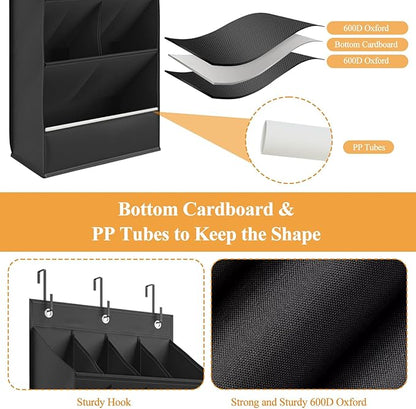 Over the Door Organizer 5 Tiers, Extra Large Behind Door Storage of 15 Compartments Fit 16-24 Pairs Hanging Shoe Rack Organiser for Closet, Deep Pocket Shoe Holder for Sneakers,Boots Storage