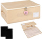 Discreet Toy Storage Box with Lock Toy Bag Fabric lockable storage bin with Handles, foldable, with Zipper lid/handle/label,locking Storage Box for Women and Men (1, pink lock, small)