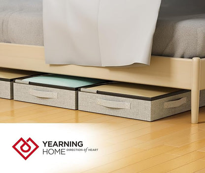 4.5 Inches Under Bed Storage Containers with Sturdy Sidewalls/Bottom and Reinforced Handles，Low Profile Underbed Storage for Clothes,Shoes,Pillows and Blankets with Zips and Clear Windows,2 Pack