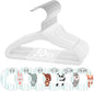 VIS'V Baby Hangers, 11 Inch Velvet Kids Hangers with 6 Pcs Clothes Size Dividers, Infant Toddler Nursery Closet Organization, Non Slip, White, 50 Pcs