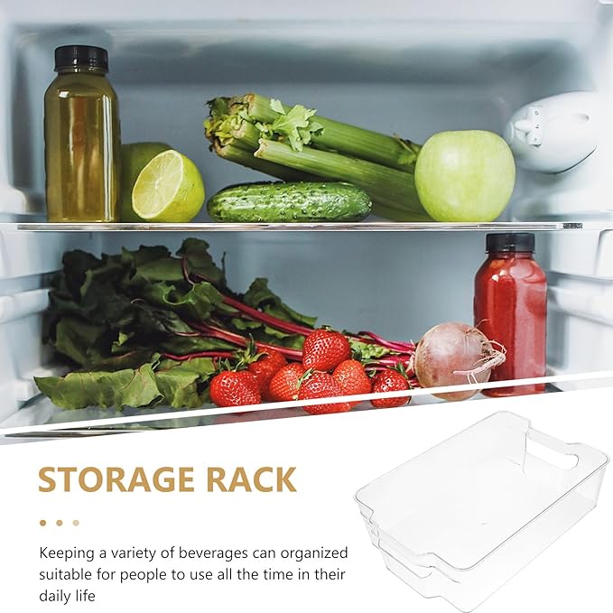 Artibetter Refrigerator Drink Rack Large Stacking Can Dispenser Bin Sturdy Plastic Rolling Soda Can Storage Organizer for Fridge Beverage Holder Kitchen Storage