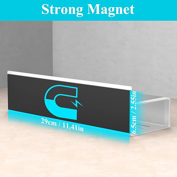 HuggieGems 4 Pack Magnetic Spice Storage Rack Organizer for Refrigerator and Oven, Silver Fridge Organizers and Storage