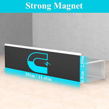 HuggieGems 4 Pack Magnetic Spice Storage Rack Organizer for Refrigerator and Oven, Silver Fridge Organizers and Storage