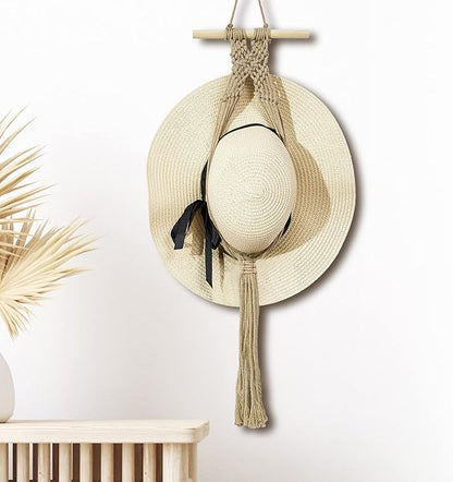 Yulejo Macrame Hat Hangers Racks Boho Cowboy Hats Holders Western Display Organizer Storage decor Back of Door for Wall