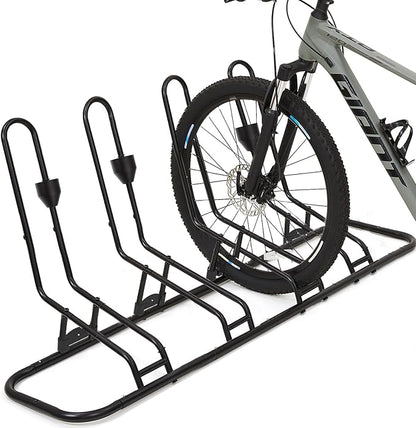 Kingarage 4 Floor Bike Rack, Safeguard Disc Brakes & Derailleurs Design, Waterproof Bicycle Stand Indoor/Outdoor/Garage Use, Fits 12"-29" Tires, Upgraded 0.63" Steel Tubes for Stability