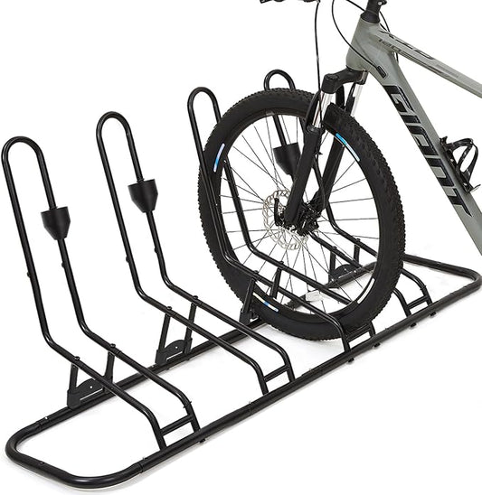 Kingarage 4 Floor Bike Rack, Safeguard Disc Brakes & Derailleurs Design, Waterproof Bicycle Stand Indoor/Outdoor/Garage Use, Fits 12"-29" Tires, Upgraded 0.63" Steel Tubes for Stability