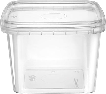 NYHI 16 oz Deli Containers with Lids 20 Pack, Square Clear Plastic Containers with Lids BPA Free, Airtight Soup Containers with Lids for Meal Prep, Take Out & Food Storage