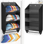 Homsorout Over the Door Hat Rack - 3-Layer Design Hat Organizer Holds 30-36 Hats with 10 Hooks, Ideal Hat Rack for Door, Over the Door Organizer for Closet, Apartment, Bedroom, Dorm, 2 Pack, Black