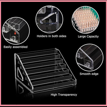 7-Tier Nail Polish Organizer Rack, 2 Pack Storage Holder Stand for Sunglass Organizer, Greeting Card, Postcard Storage Shelf
