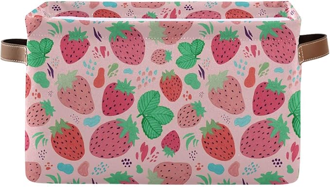 Strawberry Rectangular Storage Basket Organizer Bin Shelf Baskets For Clothes Gifts For Home Office Dorm
