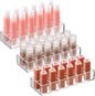 Kigley 3 Pcs Clear Lipstick Organizer Acrylic Lip Gloss Holder Cosmetic Storage Lipstick Display Case for Women Perfume Sample Drawer Brushes Bottles Birthday Gift(12 Grid)
