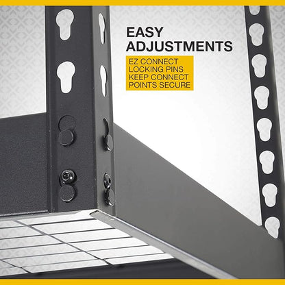 Klutch Garage Overhead Storage Rack with Adjustable Height, 48in.L x 24in.D, 23in.–37in.H