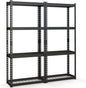 Goplus 4-Tier Metal Shelving Unit, 2 Pack Heavy Duty Wire Storage Rack with Anti-Slip Foot Pads, Height Adjustable Shelves for Warehouse, Kitchen, Living Room, Garage, 12" D x 27.5" W x 60" H