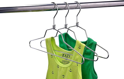 Quality Hangers Metal Children Hangers - Swivel Hook with Stainless Steel Body - Heavy Duty Wire Clothes Hangers - Pack of 10 - Hangers for Kids