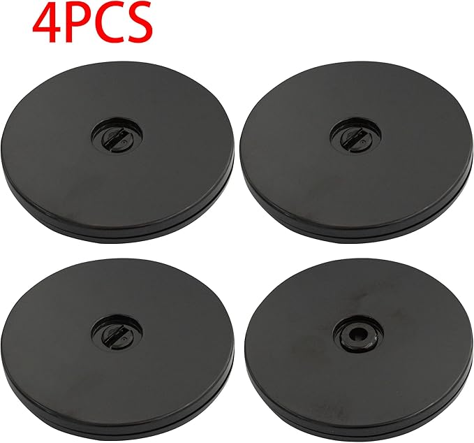 4 Pcs Black 4 inch Acrylic Lazy Susan Rotating Turntable Organizer Bearings - Round Swivel Plate for Spice Rack, Table, Cake, Kitchen Pantry