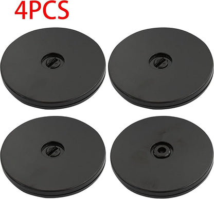 4 Pcs Black 4 inch Acrylic Lazy Susan Rotating Turntable Organizer Bearings - Round Swivel Plate for Spice Rack, Table, Cake, Kitchen Pantry