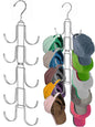 Baseball Hat Organizer for Closet, Collapsible Caps Rack with 10 Rotatable Large Hooks, Hat Hanger for Display,Storage and Closet Organizers,Metal Space Saving Holds Up to 40 Caps (1 pack)