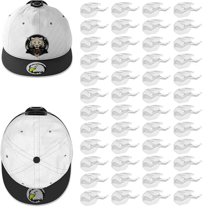 Niunuerga 48 Pack Adhesive Hat Hooks for Wall, Super Strong Hat Rack for Baseball Caps, Hat Organizer Display for Home Decor, Hat Hangers Holder for Wall, Door, Closet, No Drilling (White)