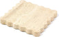 Square Travertine Vanity Tray with Scalloped Edge - Natural Stone Perfume Tray Decor for Dresser, Vanity, Kitchen, Home Decor, Decorative Square Stone Tray - Travertine 8 * 8 inch