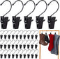 50 Pcs Boot Hangers for Closet Boot Hooks Pants Hangers with Clips Heavy Duty Black Clothes Clips for Legging Socks Towels Hats