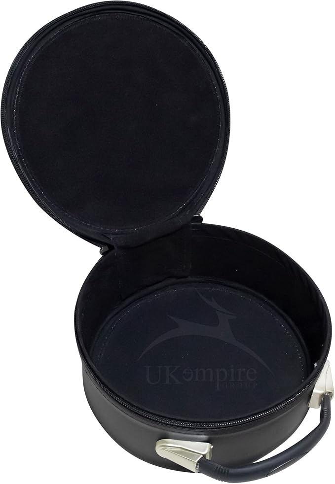 Masonic Crown Cap Case ST Thomas Of Acon Black Leather, Embroidered Emblem (Brown) – Freemason Hat Carrying Storage Box