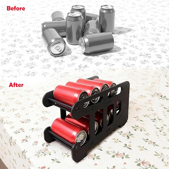 OYEFLY Wood Can Dispenser Rack (Black 4Pcs)