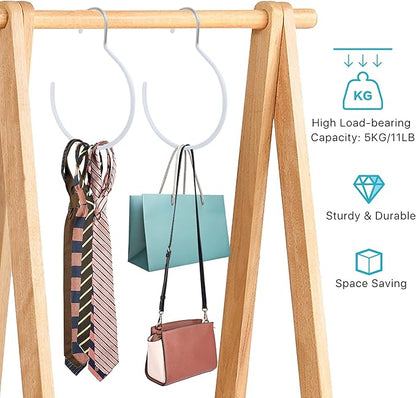 Scarf Ring Hangers, 15 Pcs Non-Slip Belt Rack Tie Hanging Hooks Closet Accessories Scarf Organizer Storage Holders for Ties Scarves Belts Tank Tops Pashminas (White)