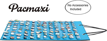 PACMAXI Hanging Brooch Pin Organizer, Display Pins Storage Case, Brooch Collection Storage Holder, Holds Up to 96 Pins.(Not Include Any Accessories) (Blue, Small)