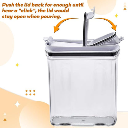 Food Dispenser Set, Airtight Food Storage Container with Lid 1.5L,2PCS BPA-FREE Plastic Pantry Organization Canisters for Nuts Quinoa Coffee and More Dry Food in Kitchen