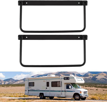 Cyrank Wall Mounted Shoe Storage Rack, Foldable RV Shoe Rack Space Saving Hanging Organizer Aluminum Alloy in Camping RV Travel (Black)