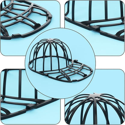 Eiito Hat Washer for Washing Machine, 2 Pack Baseball Cap Washer Fit for Adult/Kid's Hat Washer Frame Cage,Hat Protector Racks -Black