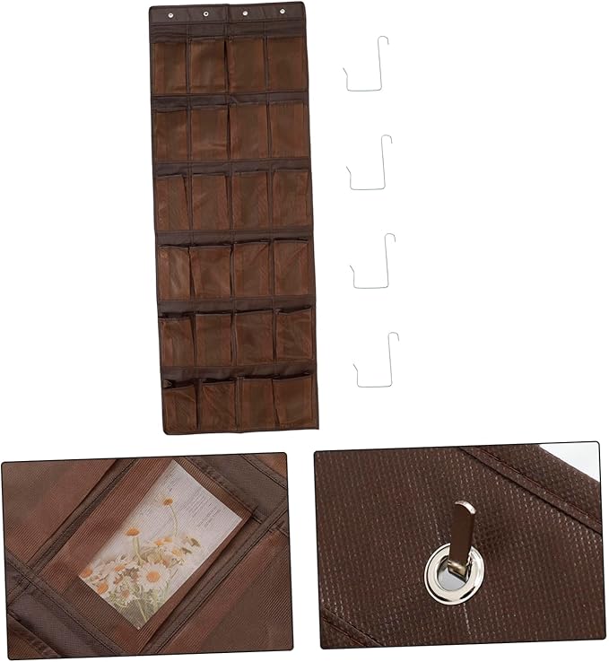 24-Pocket Wall Hanging Storage Bag Over Door Organizer for Shoes Keys and Small Items Sturdy Fabric Home Decor for Entryway and Closet