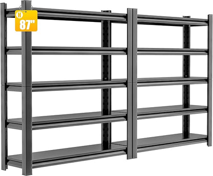 Hzdbhd 2 Sets Garage Shelving Unit 24" D x 48" W x 87" H Heavy Duty Storage Shelves Easy Assembly 5 Tier Adjustable Metal Shelving Utility Shelf Rack Storage Organizer for Garage, Basement, Warehouse
