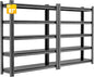 Hzdbhd 2 Sets Garage Shelving Unit 24" D x 48" W x 87" H Heavy Duty Storage Shelves Easy Assembly 5 Tier Adjustable Metal Shelving Utility Shelf Rack Storage Organizer for Garage, Basement, Warehouse